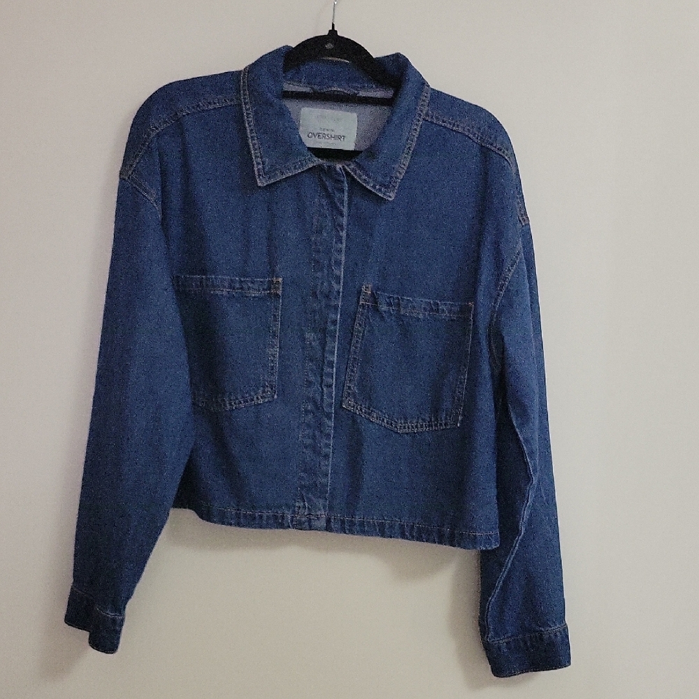 Ultra Flirt Blue Denim Overshirt Size XL Like New EUC